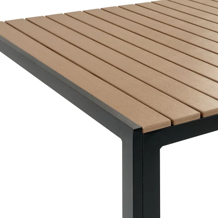 Garden Dining Set with Benches 6 Seater NARDO Brown/ Black