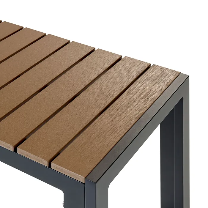 Garden Dining Set with Benches 6 Seater NARDO Brown/ Black