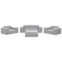 Garden Lounge Set with Table 5 Seater ROVIGO Light Grey