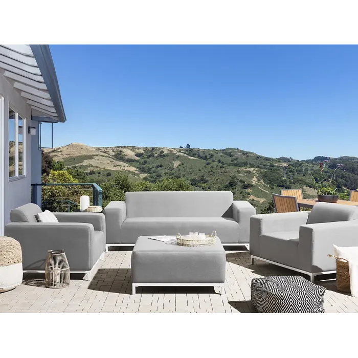 Garden Lounge Set with Table 5 Seater ROVIGO Light Grey