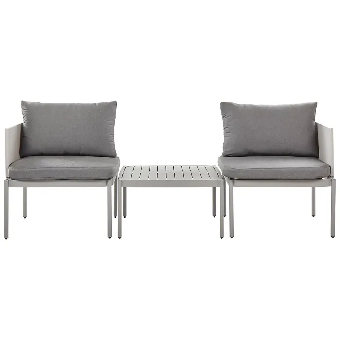 Garden Lounge Set with Table 2 Seater TERRACINA Metal Light Grey