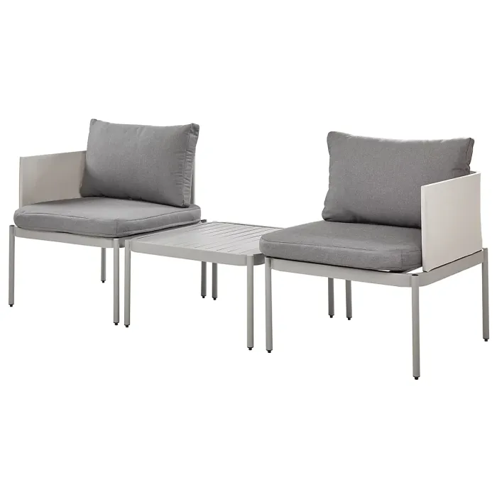 Garden Lounge Set with Table 2 Seater TERRACINA Metal Light Grey