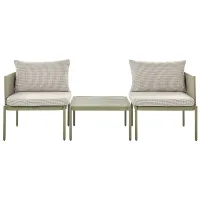 Garden Lounge Set with Table 2 Seater TERRACINA Metal Olive Green