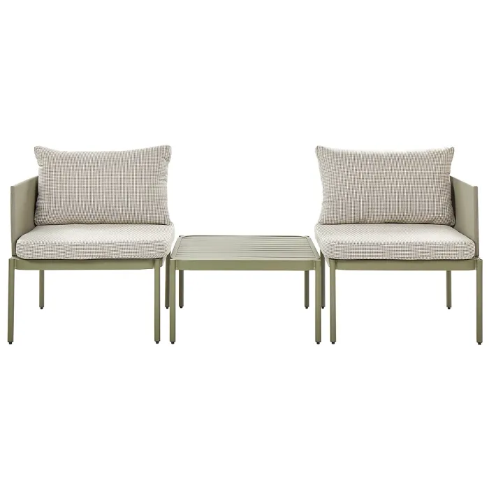 Garden Lounge Set with Table 2 Seater TERRACINA Metal Olive Green