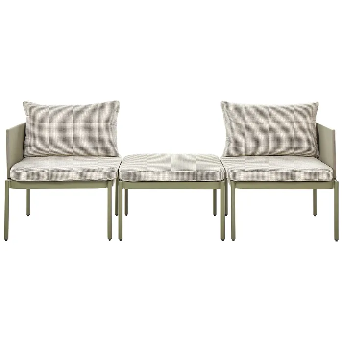 Garden Lounge Set with Table 2 Seater TERRACINA Metal Olive Green