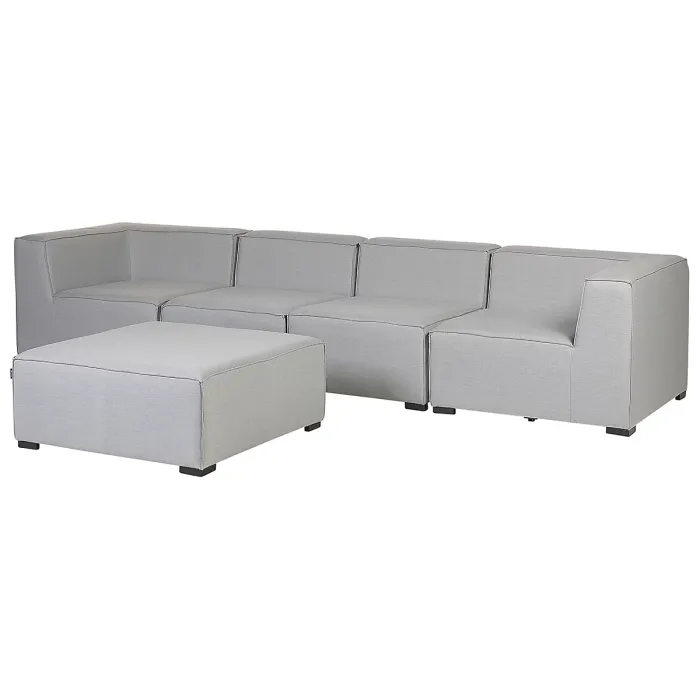 Garden Sofa with Ottoman 4 Seater AREZZO Modular Light Grey