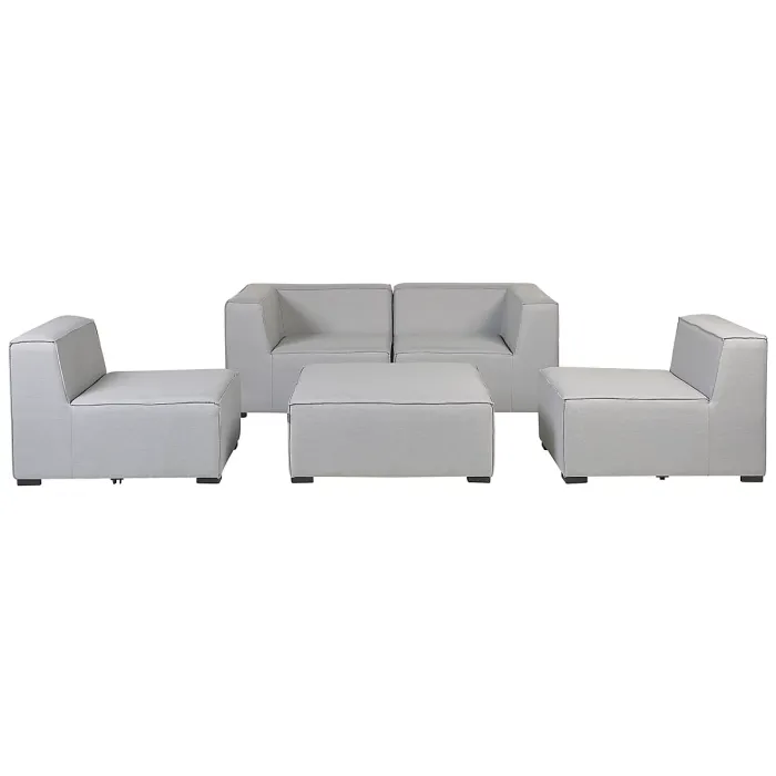 Garden Sofa with Ottoman 4 Seater AREZZO Modular Light Grey