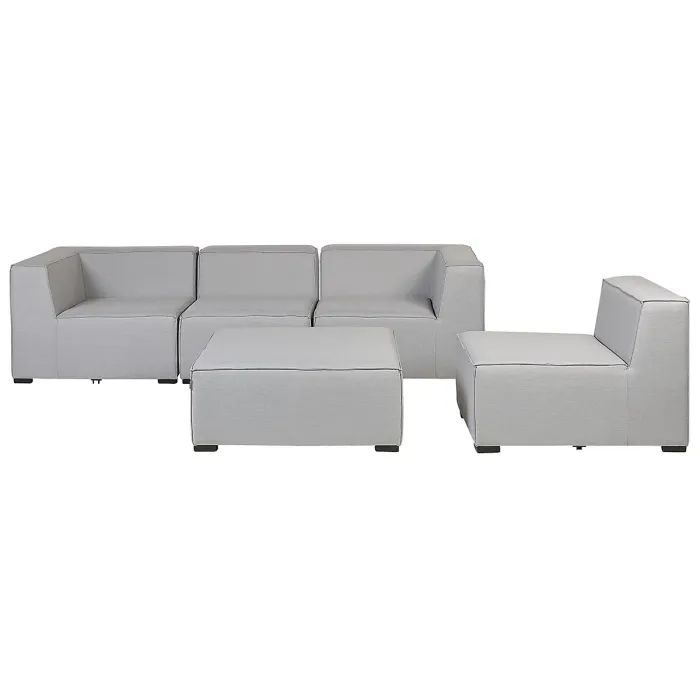 Garden Sofa with Ottoman 4 Seater AREZZO Modular Light Grey