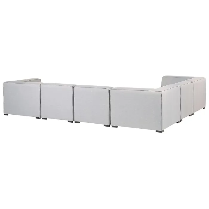 Garden Corner Sofa with Ottoman 7 Seater AREZZO Right Hand Modular Light Grey