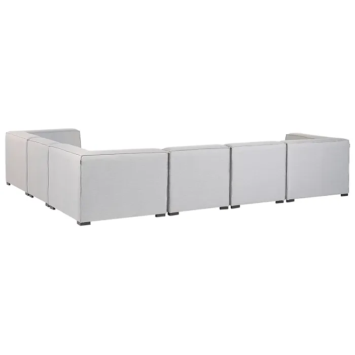 Garden Corner Sofa with Ottoman 7 Seater AREZZO Left Hand Modular Light Grey