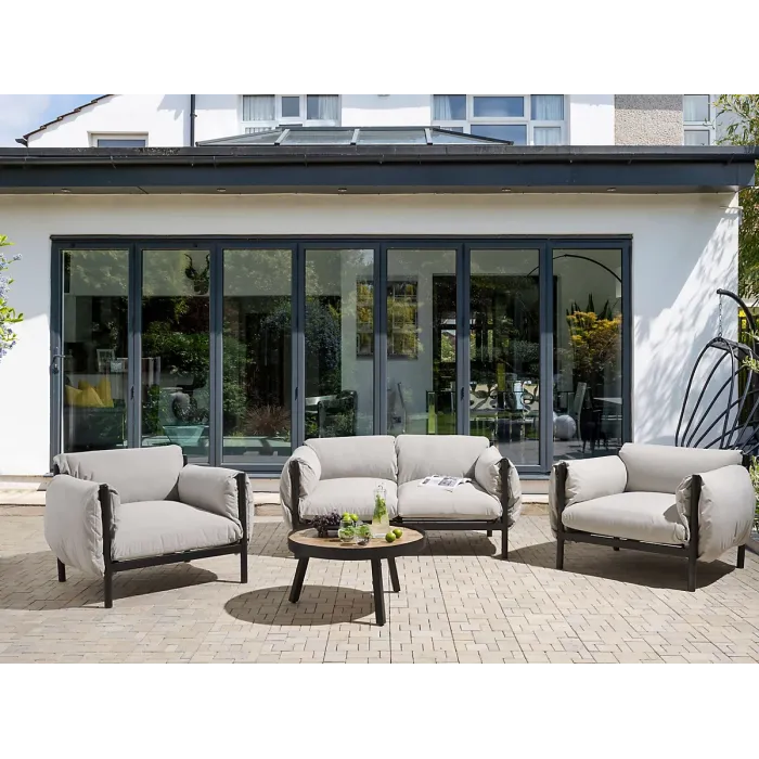 Garden Sofa Set 4 Seater ESPERIA Metal Grey