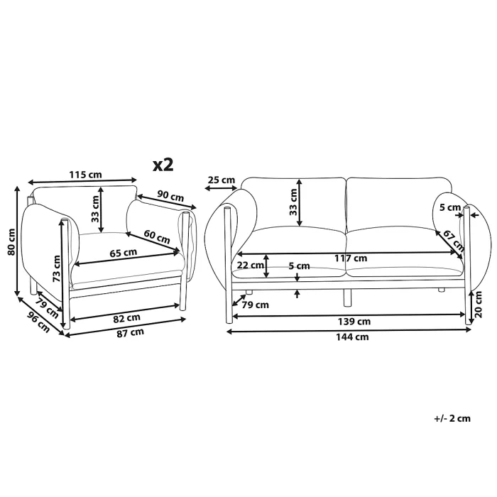 Garden Sofa Set 4 Seater ESPERIA Metal Grey