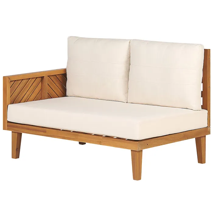 Garden Corner Sofa with Table 4 Seater BARATTI Left Hand Acacia Wood Brown