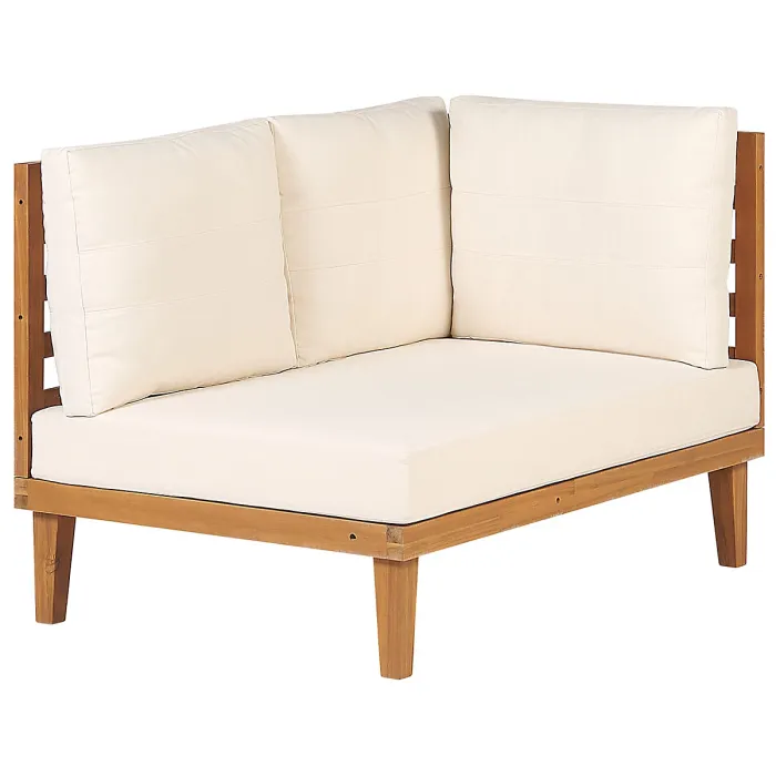 Garden Corner Sofa with Table 4 Seater BARATTI Left Hand Acacia Wood Brown