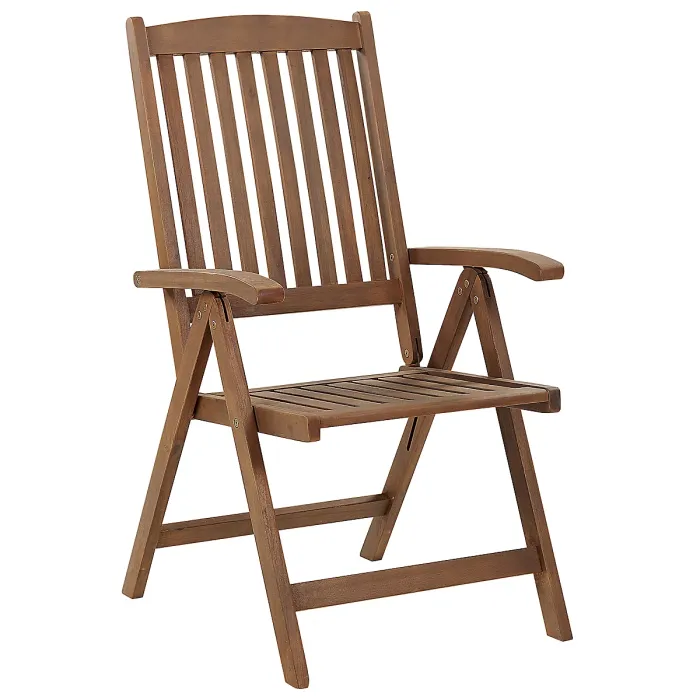 Garden Dining Set 6 Seater AMANTEA Acacia Wood Dark Brown