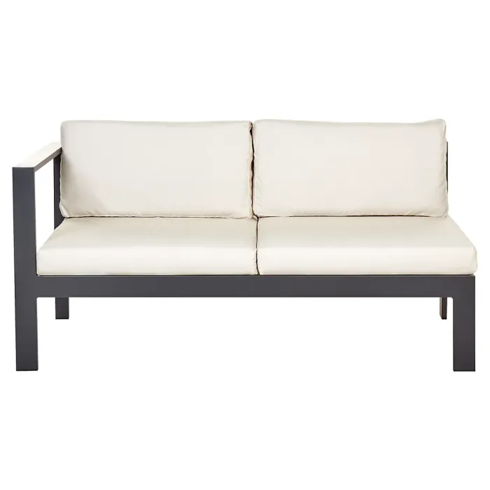 Garden Corner Sofa with Table 5 Seater MESSINA Left Hand Metal Beige