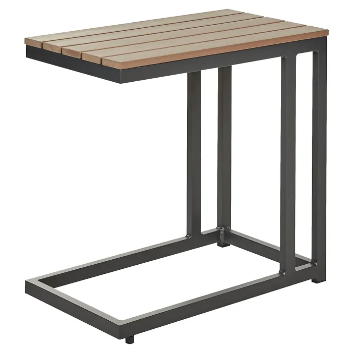 Garden Corner Sofa with Table 5 Seater MESSINA Left Hand Metal Beige