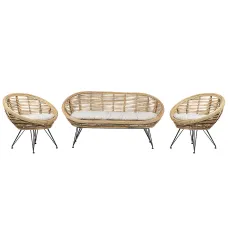 Garden Sofa Set 4 Seater MARATEA Rattan Natural
