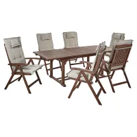 Garden Dining Set 6 Seater AMANTEA with Cushions Acacia Wood Taupe