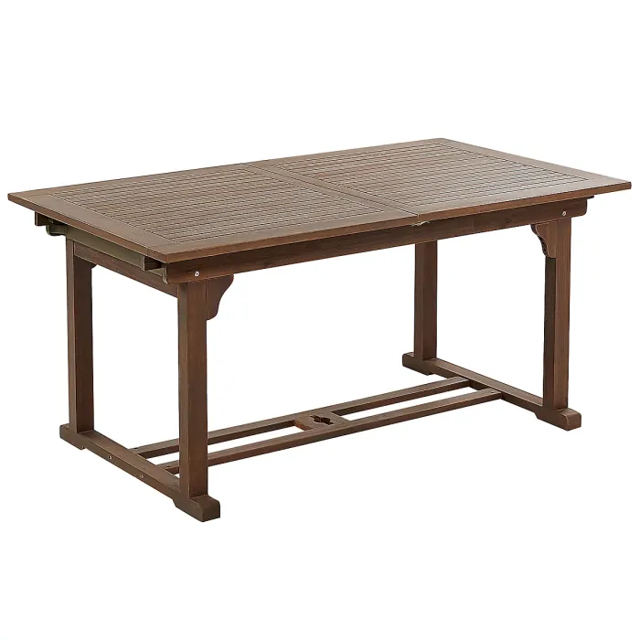 Garden Dining Set 6 Seater AMANTEA with Parasol Acacia Wood Red