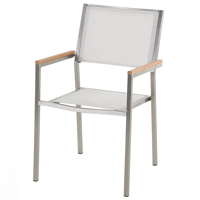 Garden Dining Set 4 Seater COSOLETO/GROSSETO Tempered Glass Marble Effect White Marble