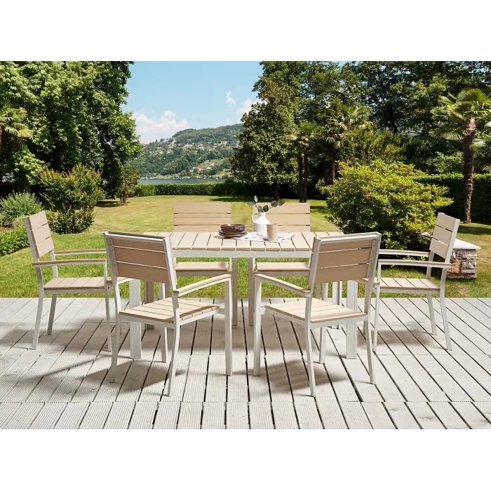 Garden Dining Set 6 Seater COMO Beige