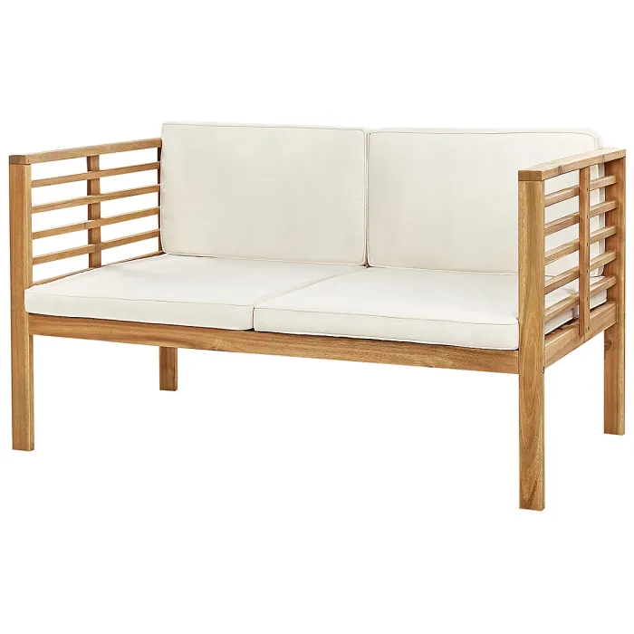 Garden Lounge Set with Table 4 Seater PACIFIC Acacia Wood Off-White