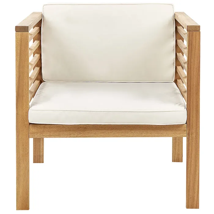 Garden Lounge Set with Table 4 Seater PACIFIC Acacia Wood Off-White
