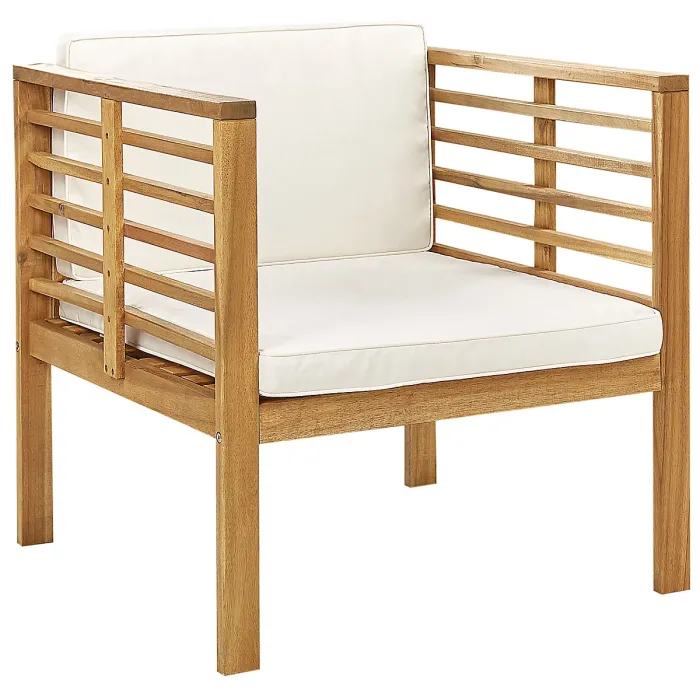Garden Lounge Set with Table 4 Seater PACIFIC Acacia Wood Off-White