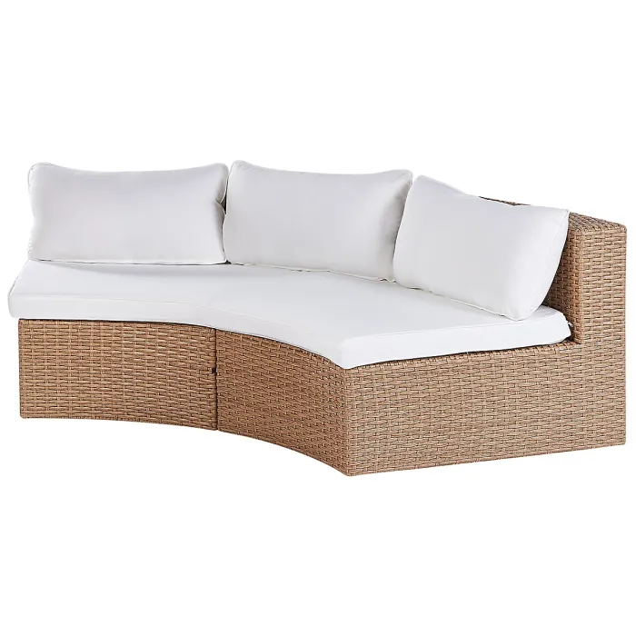 Garden Lounge Set with Table 9 Seater SEVERO PE Rattan Sand Beige