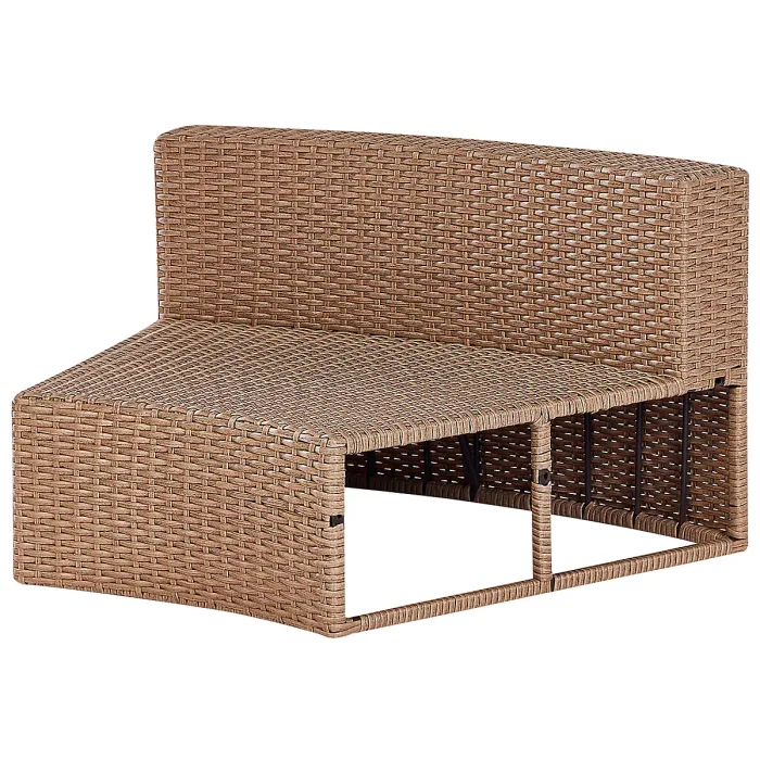 Garden Lounge Set with Table 9 Seater SEVERO PE Rattan Sand Beige