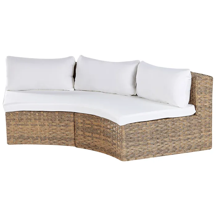 Garden Lounge Set with Table 9 Seater SEVERO PE Rattan Golden Brown