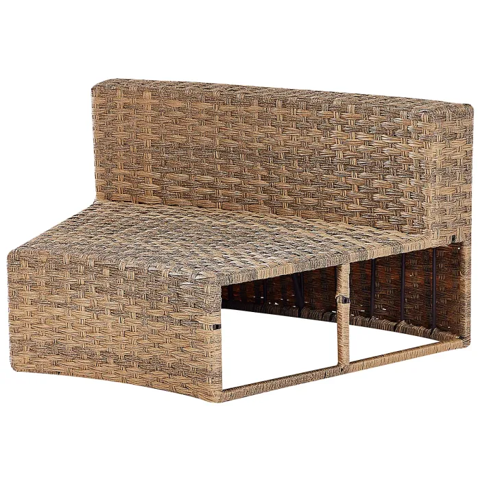 Garden Lounge Set with Table 9 Seater SEVERO PE Rattan Golden Brown