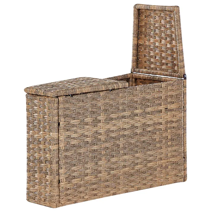 Garden Lounge Set with Table 9 Seater SEVERO PE Rattan Golden Brown