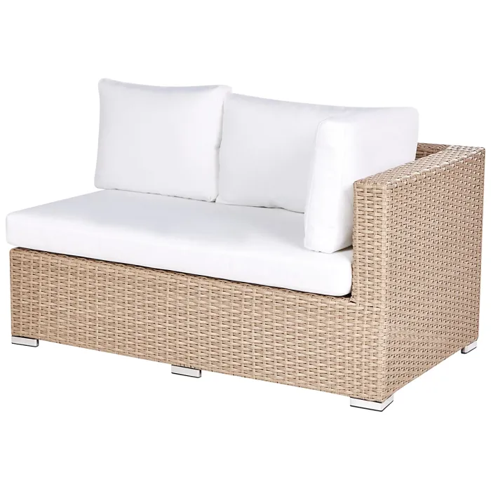 Garden Lounge Set with Table 8 Seater XXL Right Hand Modular PE Rattan Sand Beige