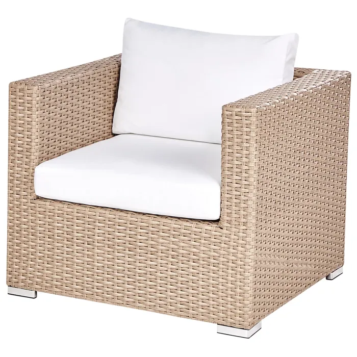 Garden Lounge Set with Table 8 Seater XXL Right Hand Modular PE Rattan Sand Beige