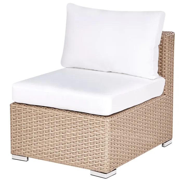 Garden Lounge Set with Table 8 Seater XXL Right Hand Modular PE Rattan Sand Beige