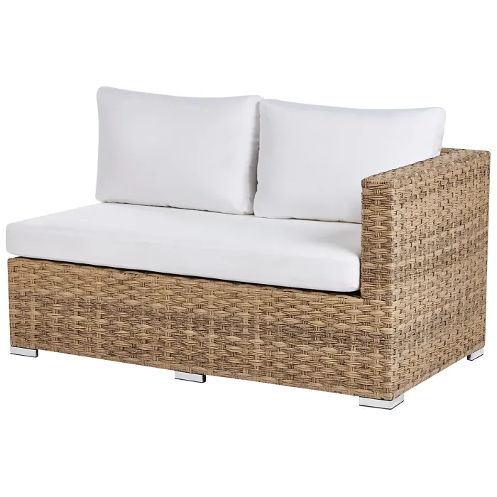 Garden Lounge Set with Table 8 Seater XXL Right Hand Modular PE Rattan Light Brown