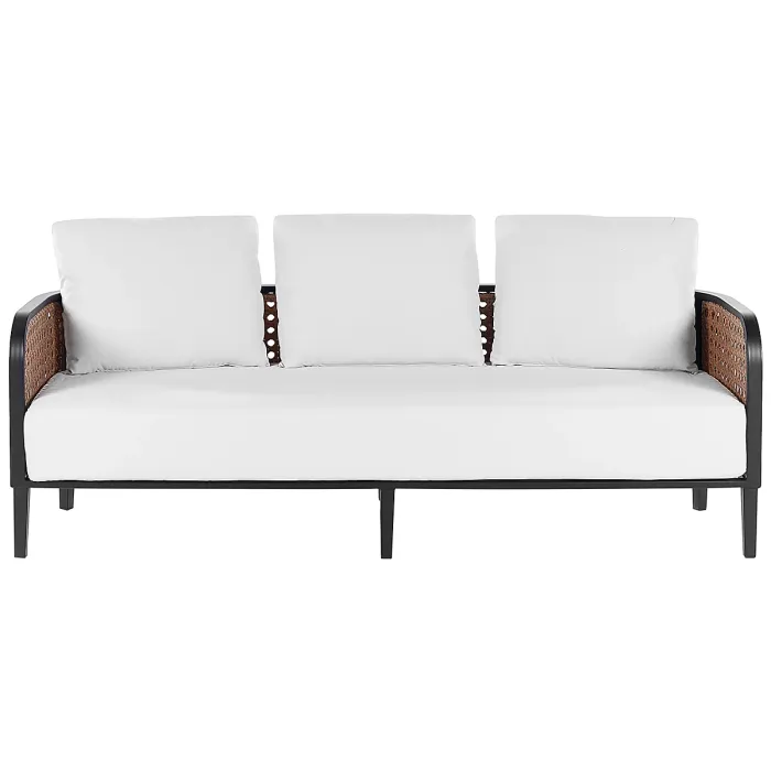 Garden Lounge Set with Table 5 Seater MONTEFALCO Metal White