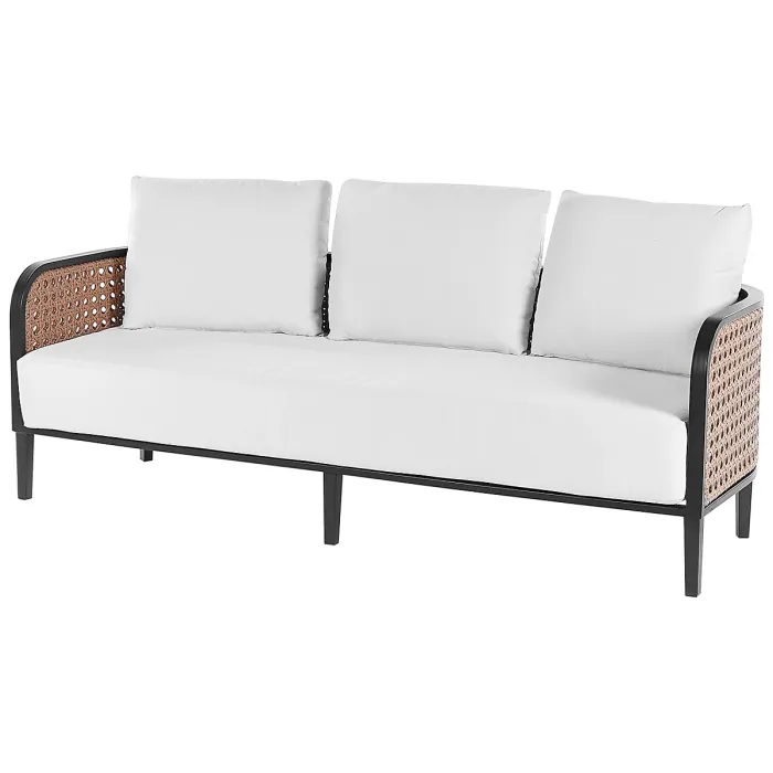Garden Lounge Set with Table 5 Seater MONTEFALCO Metal White