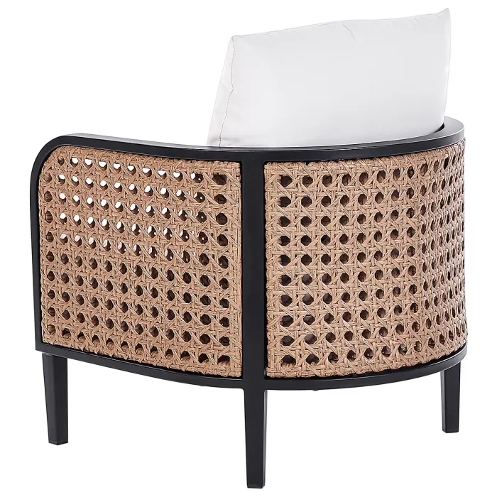 Garden Lounge Set with Table 5 Seater MONTEFALCO Metal White