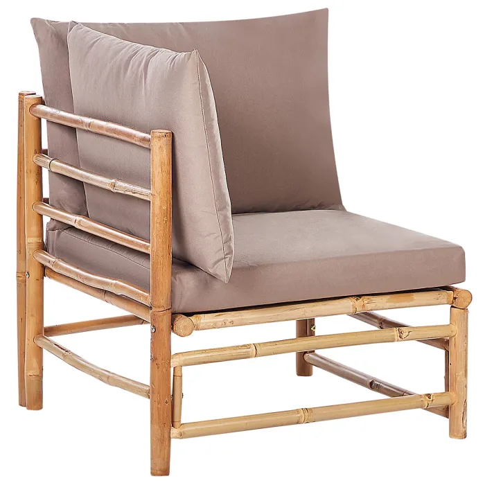 Garden Lounge Set with Table 4 Seater CERRETO Bamboo Wood Taupe