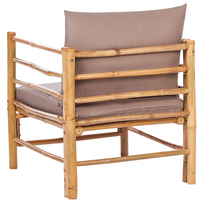 Garden Lounge Set with Table 4 Seater CERRETO Bamboo Wood Taupe