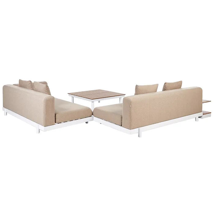 Garden Corner Sofa with Table 5 Seater MISSANELLO Beige