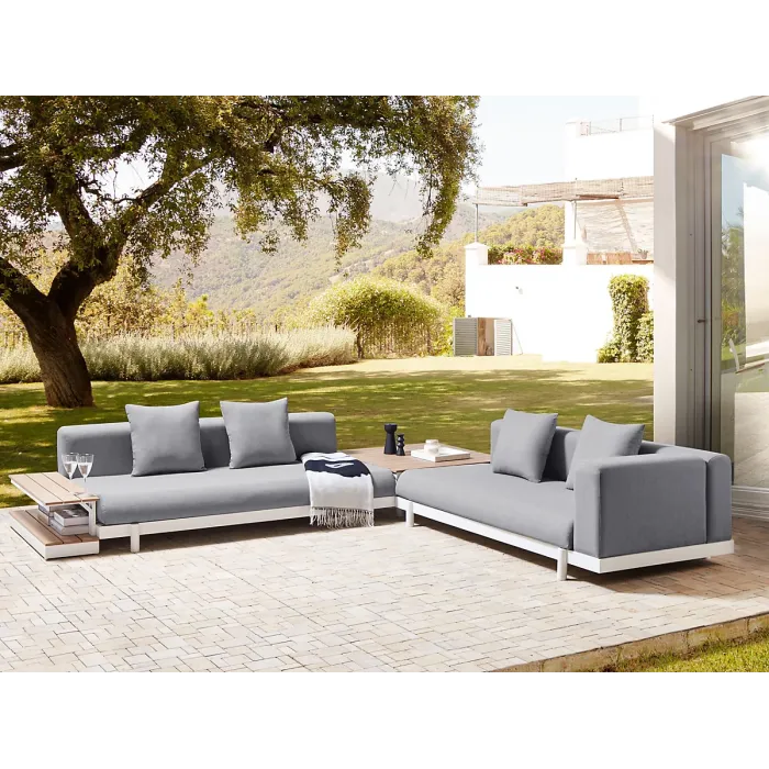 Garden Corner Sofa with Table 5 Seater MISSANELLO Grey