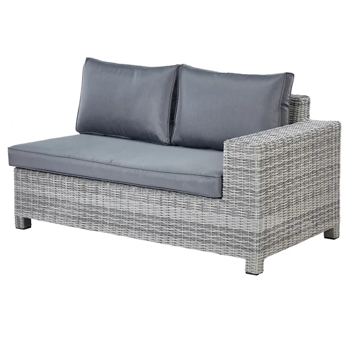 Garden Lounge Set with Table and Ottoman 9 Seater TEGLIO Modular PE Rattan Grey