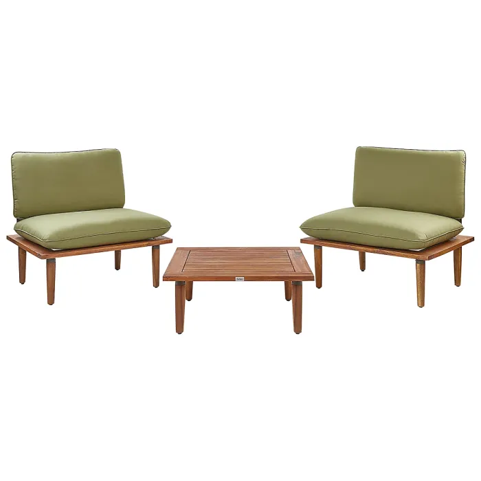 Garden Lounge Set with Table 2 Seater FRASCATI Modular Certified Acacia Wood Olive Green