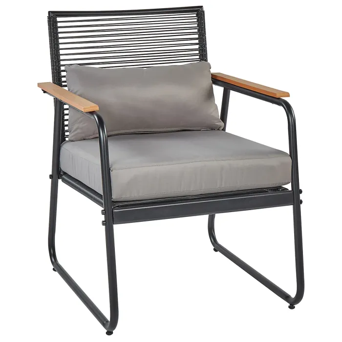 Garden Lounge Set with Table 4 Seater POMONTE Metal Black