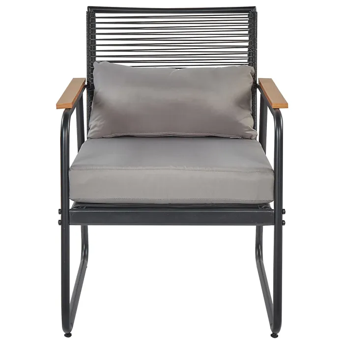 Garden Lounge Set with Table 4 Seater POMONTE Metal Black