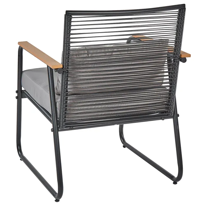 Garden Lounge Set with Table 4 Seater POMONTE Metal Black